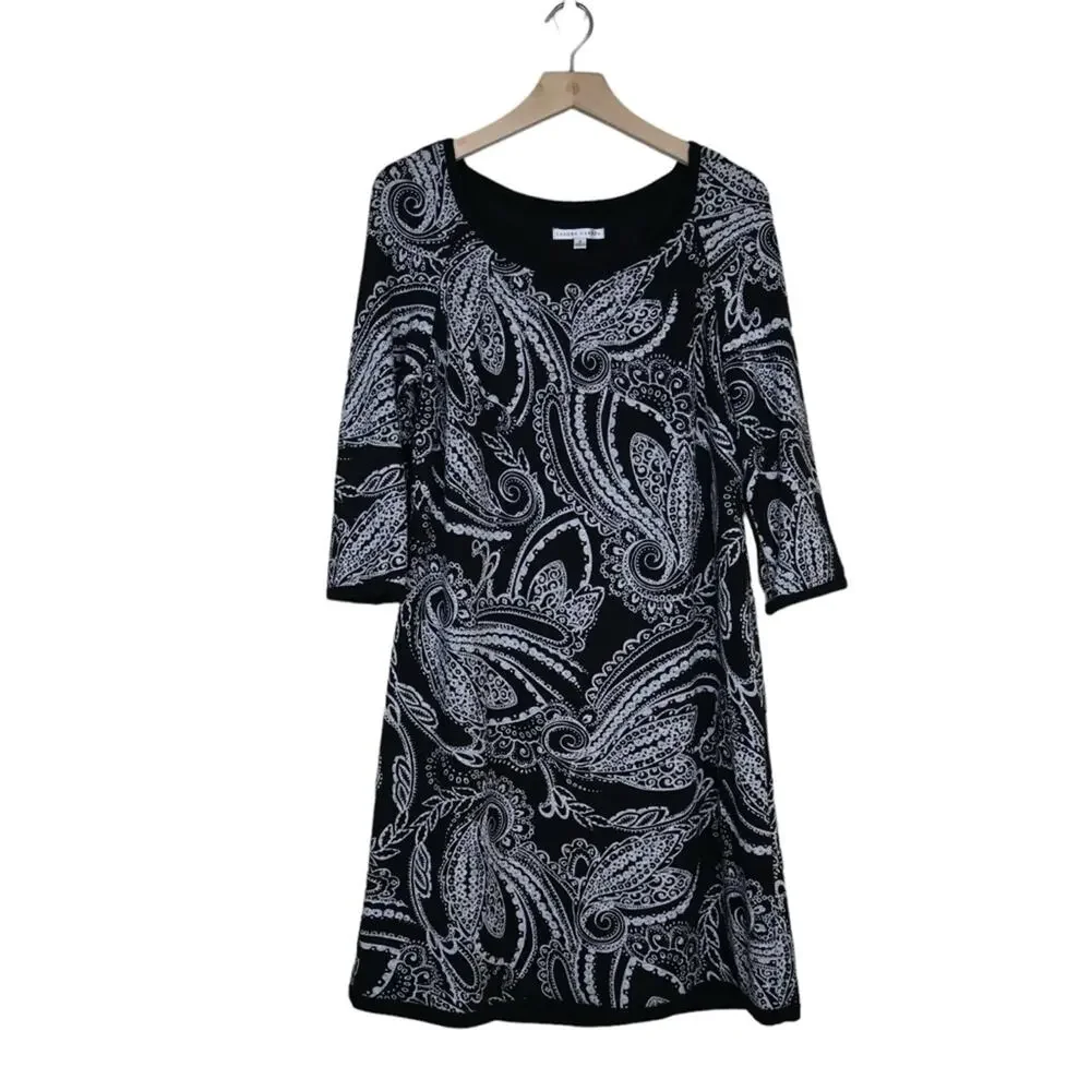 Sandra Darren Womens 8 A-Line Paisley Print Dress